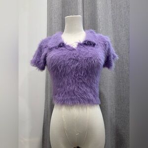 Kimchi Blue Luna Fuzzy Polo Sweater size Small